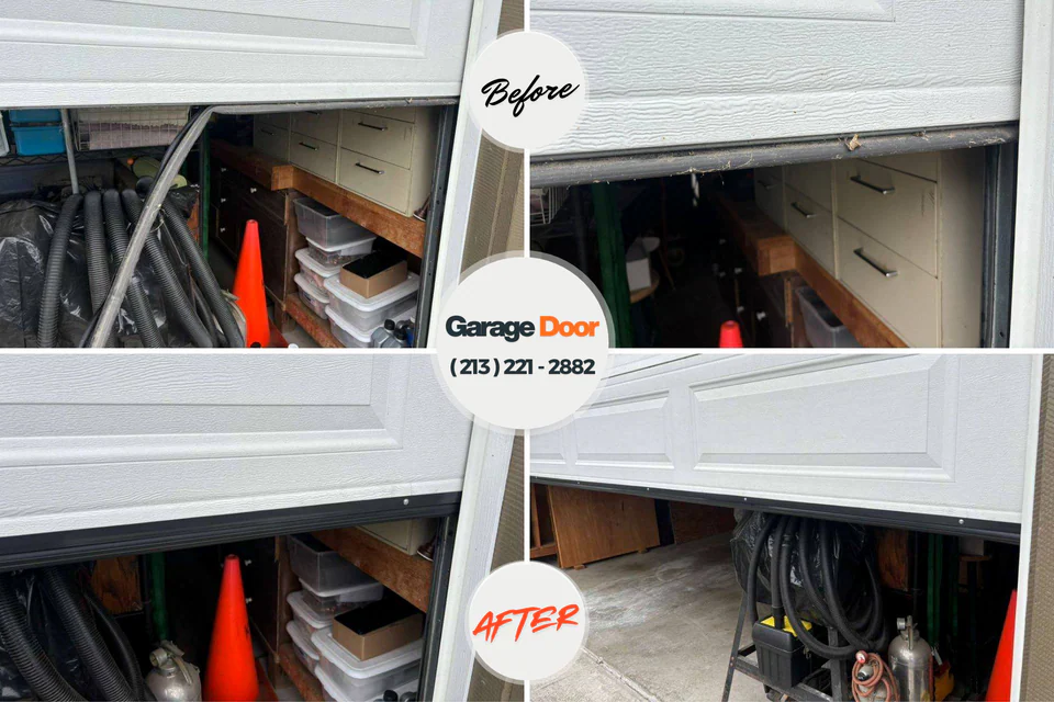 Before and after: garage door repair Little Walnut Village, NM